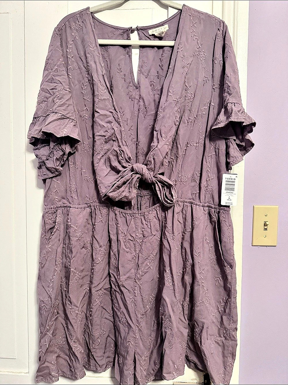 FESTI Floral Mini Romper in Purple NWT